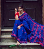 Halfsilk Embroidery Saree EM-103