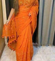 Halfsilk Embroidery Saree EM-121