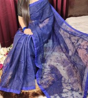 Halfsilk Embroidery Saree EM-122