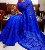 Halfsilk Embroidery Saree EM-118