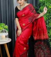 Dhupian half Silk Saree- DS-407 Maroon Color