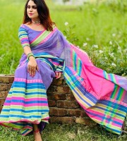 Halfsilk Saree With Running Blouse Purple