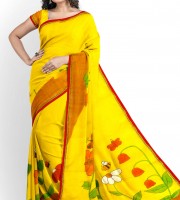 Halfsilk Handpaint Saree & Blouse Pcs MT-2851