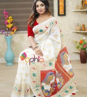 Halfsilk Screen Print Saree OP-918