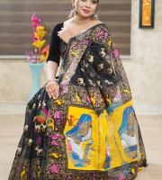 Halfsilk Screen Print Saree OP-919