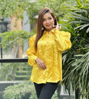 Satin Silk Fabric's Ladies Shirt-TOP-004
