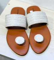 Zardousi design Chappal style Flat Sandal-AS-610-W